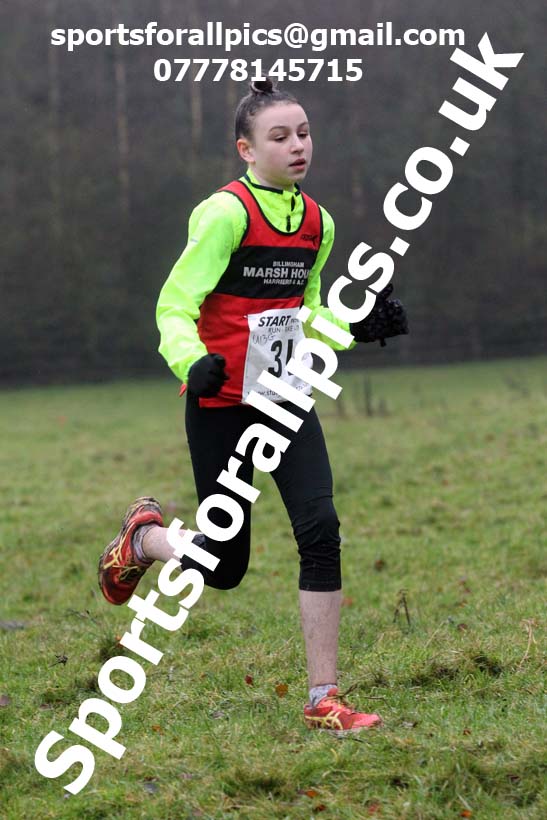 Girls under-13s, NECAA Junior Cross Country Relays, Thornley Farm, Peterlee, Saturday, December 12th. Photo: David T. Hewitson/Sports for All Pics